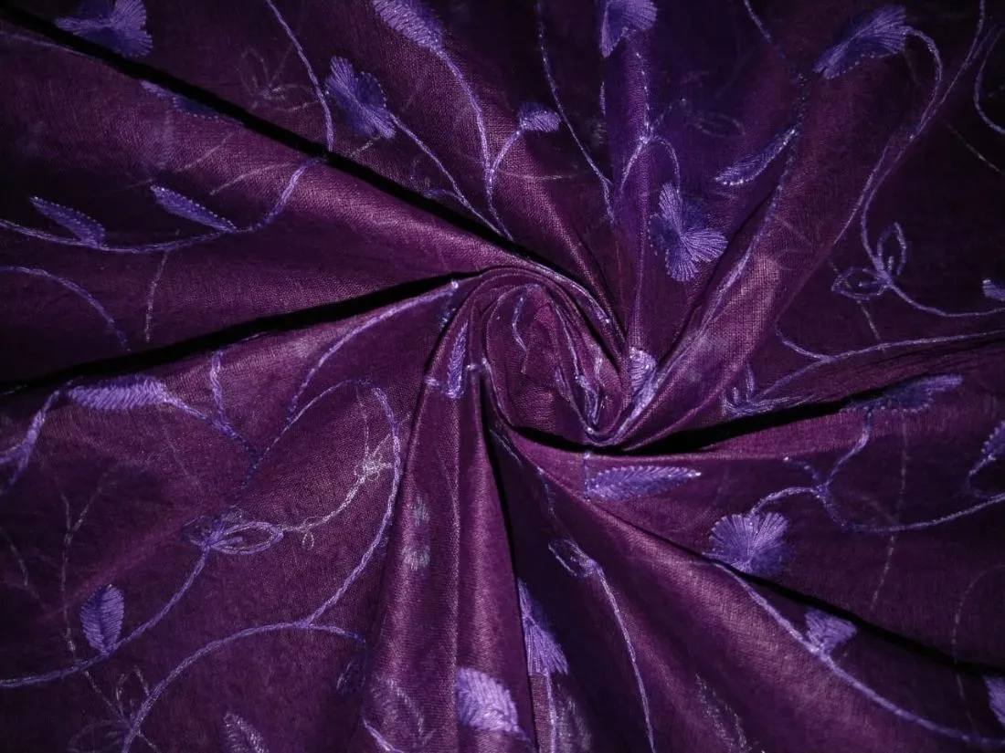 100% Cotton organdy fabric embroidered 44" wide available in [navy blue embroidery four corners and motifs wine green royal blue purple burgandy aubergine][15552-15558]