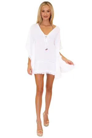 'Aria' Boho Tunic Cover-Up White