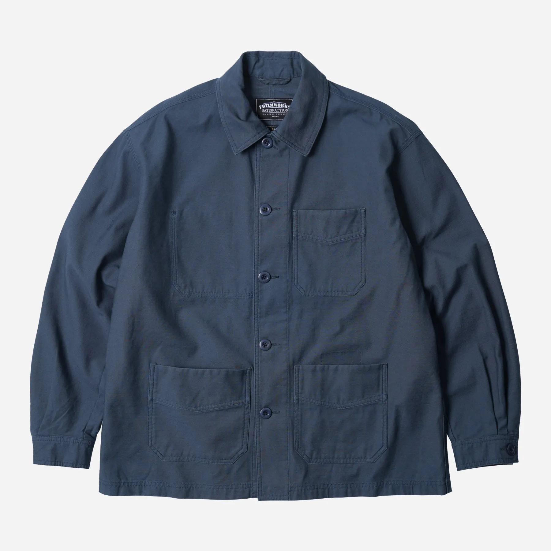 BACK SATIN FRENCH WORK JACKET - BLUE