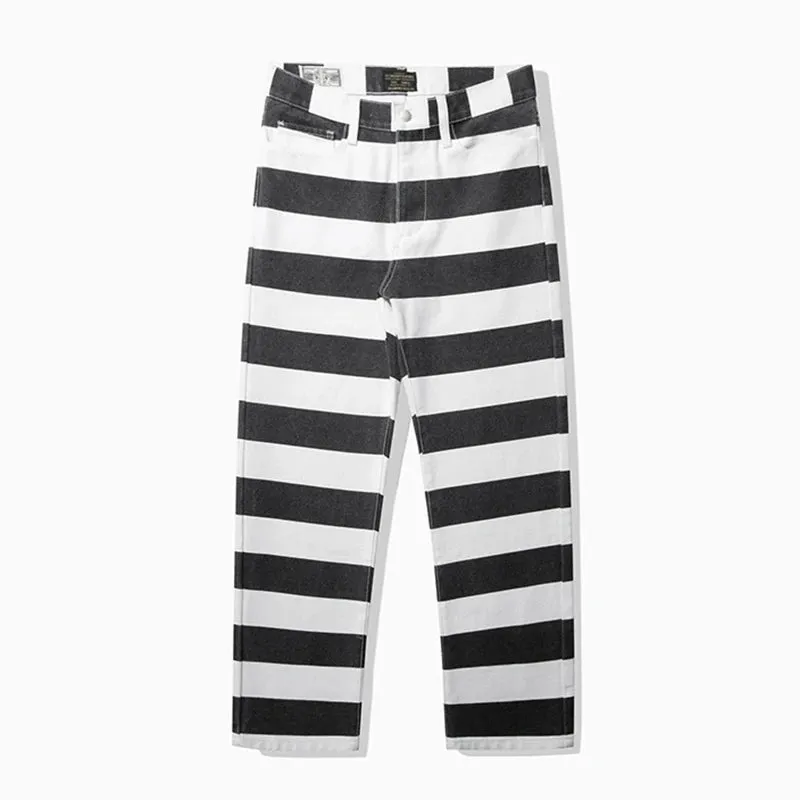 Black and White Striped Pants