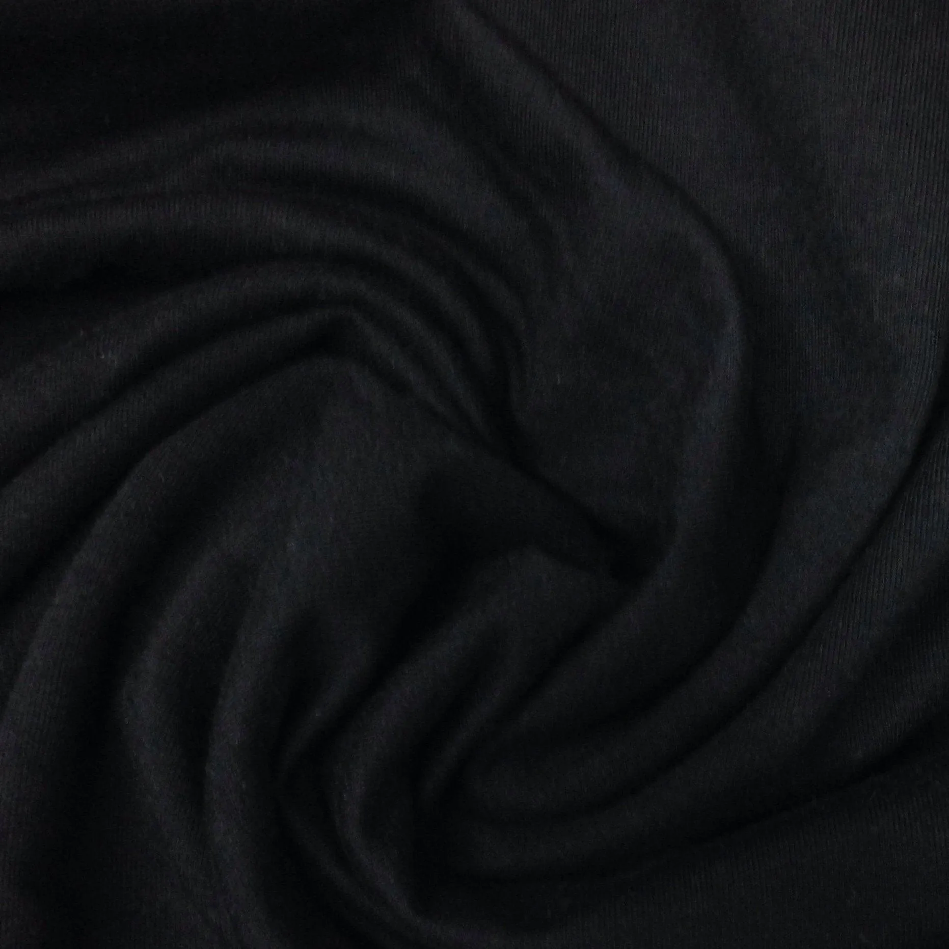 Black Hemp Stretch French Terry Fabric - 340 GSM