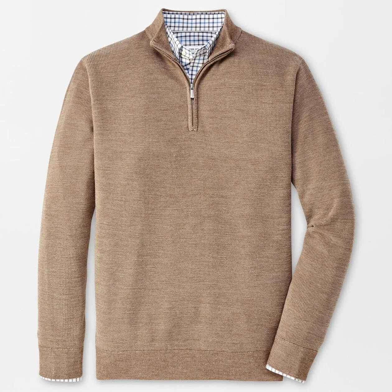 Breaker Birdseye Quarter-Zip in Irish Cream by Peter Millar