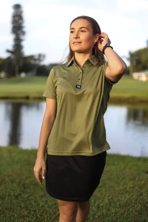 CA Ladies Iconic Golf Shirt | Army Green