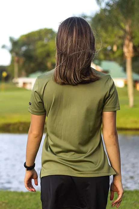 CA Ladies Iconic Golf Shirt | Army Green