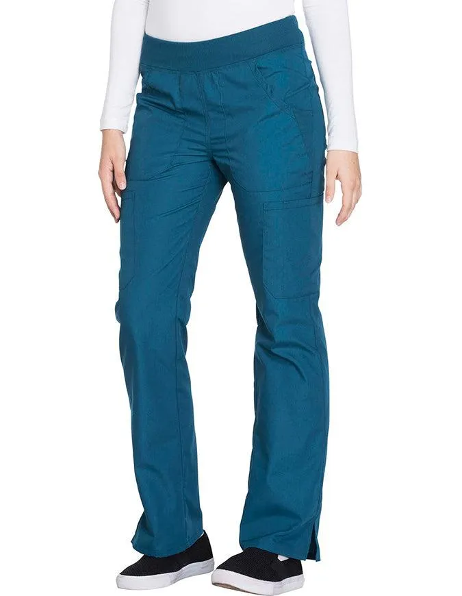 Cherokee Workwear Women's Mid Rise Straight Leg Pull-on Cargo Petite Pant