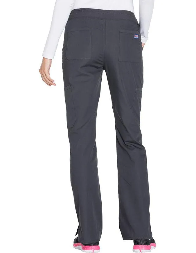 Cherokee Workwear Women's Mid Rise Straight Leg Pull-on Cargo Petite Pant