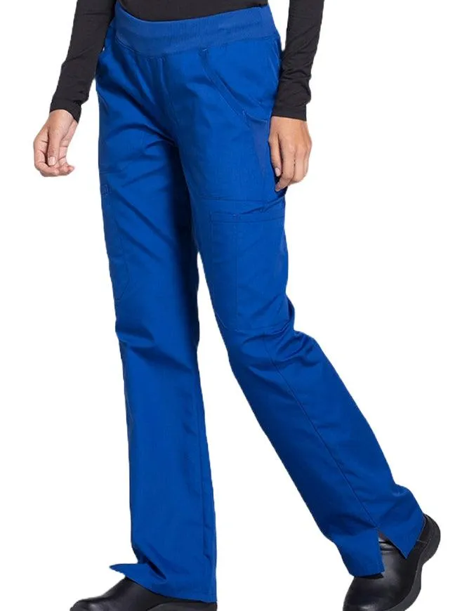 Cherokee Workwear Women's Mid Rise Straight Leg Pull-on Cargo Petite Pant