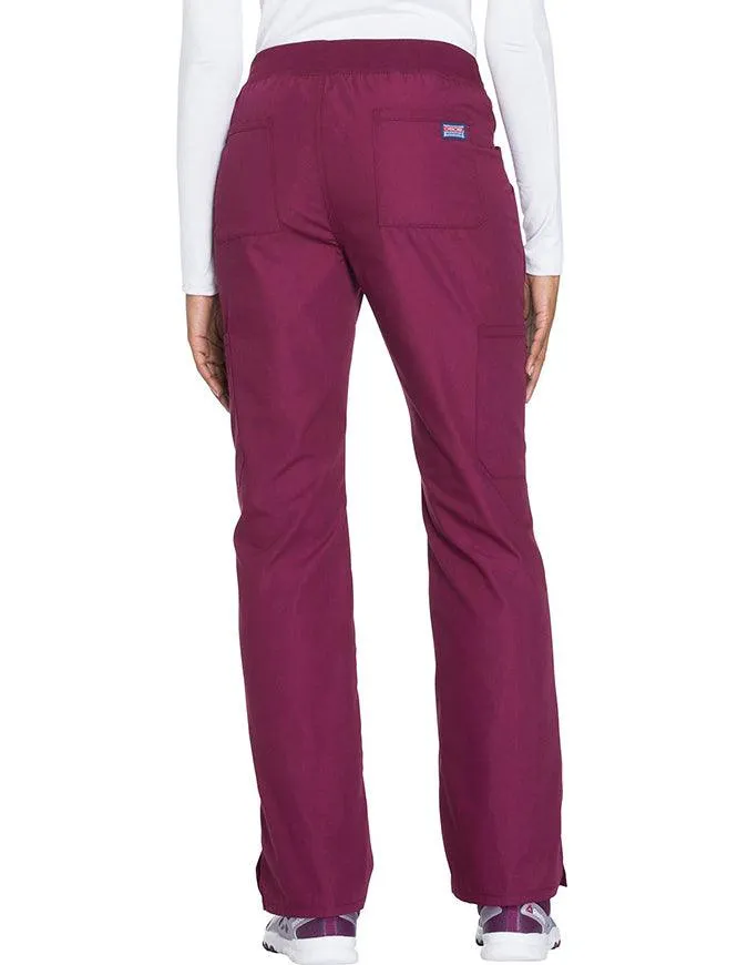 Cherokee Workwear Women's Mid Rise Straight Leg Pull-on Cargo Petite Pant