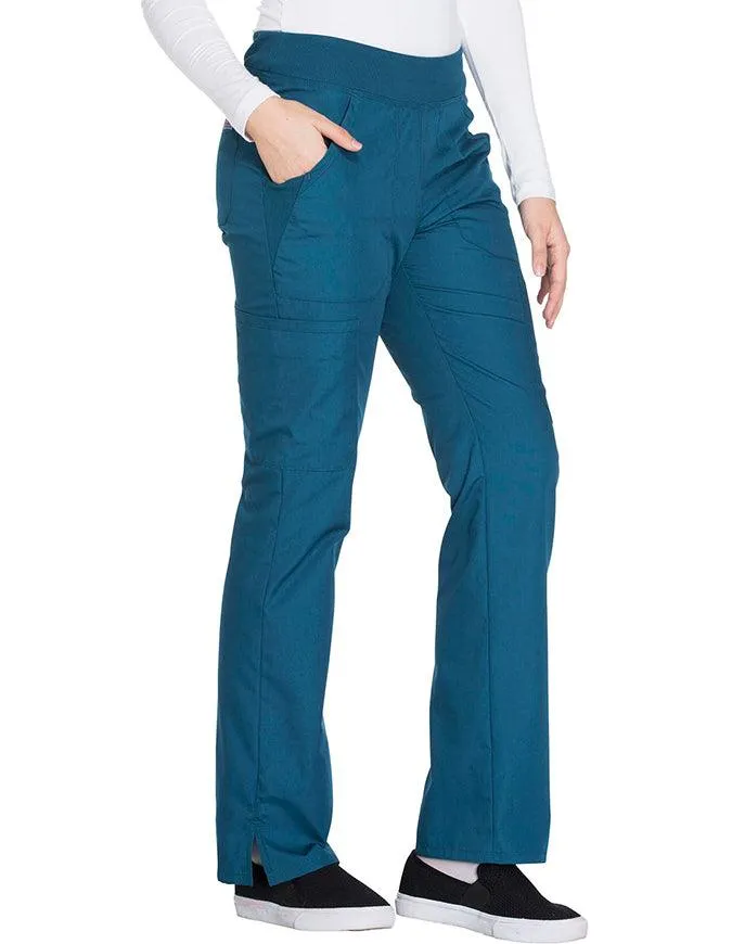 Cherokee Workwear Women's Mid Rise Straight Leg Pull-on Cargo Petite Pant