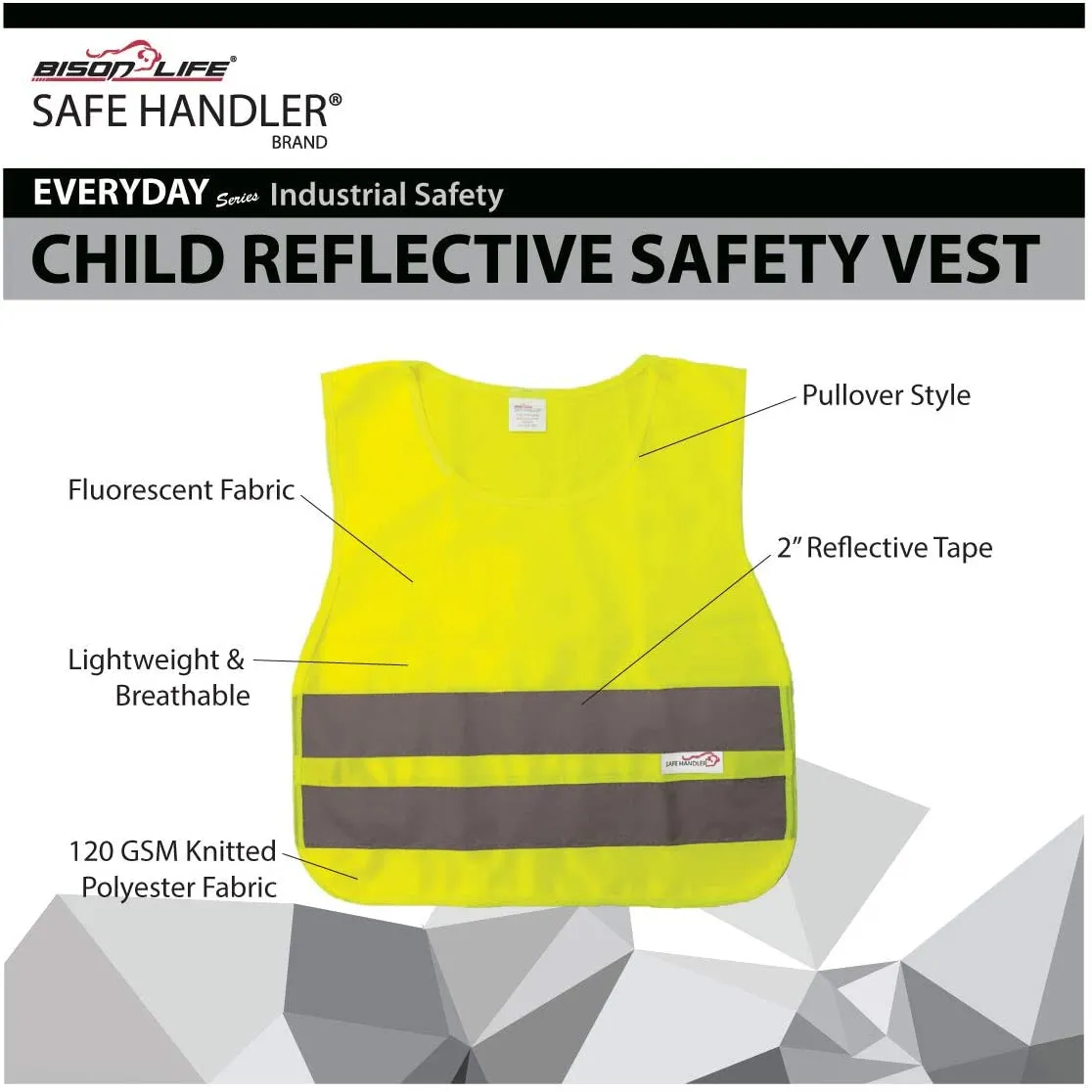 Child Reflective Safety Vest, Bright Colors For Child Safety, Yellow