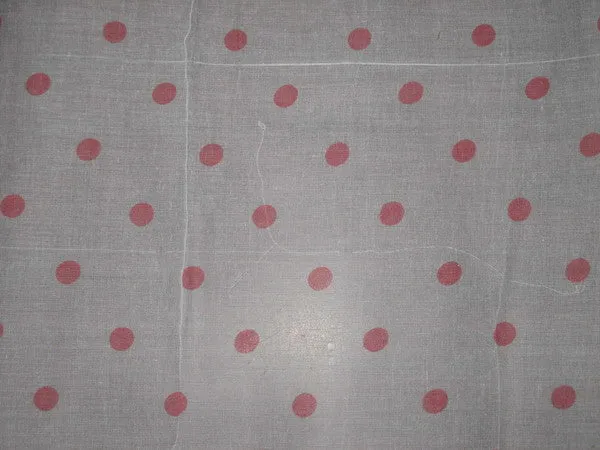 Cotton organdy printed fabric White with PinkishRed Dot 44 inches