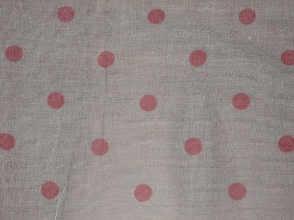 Cotton organdy printed fabric White with PinkishRed Dot 44 inches