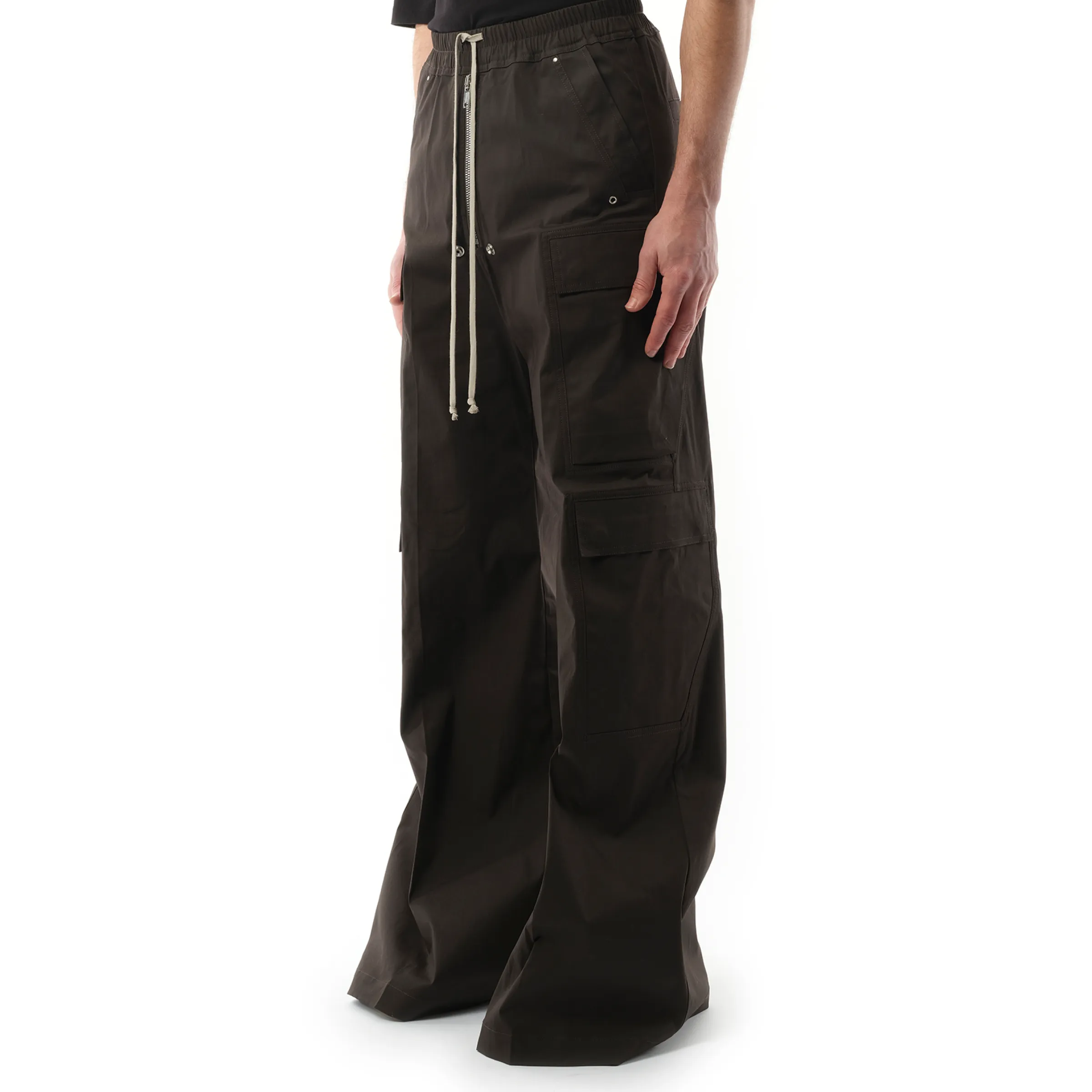 Cotton Poplin Cargobelas Pants in Dark Dust