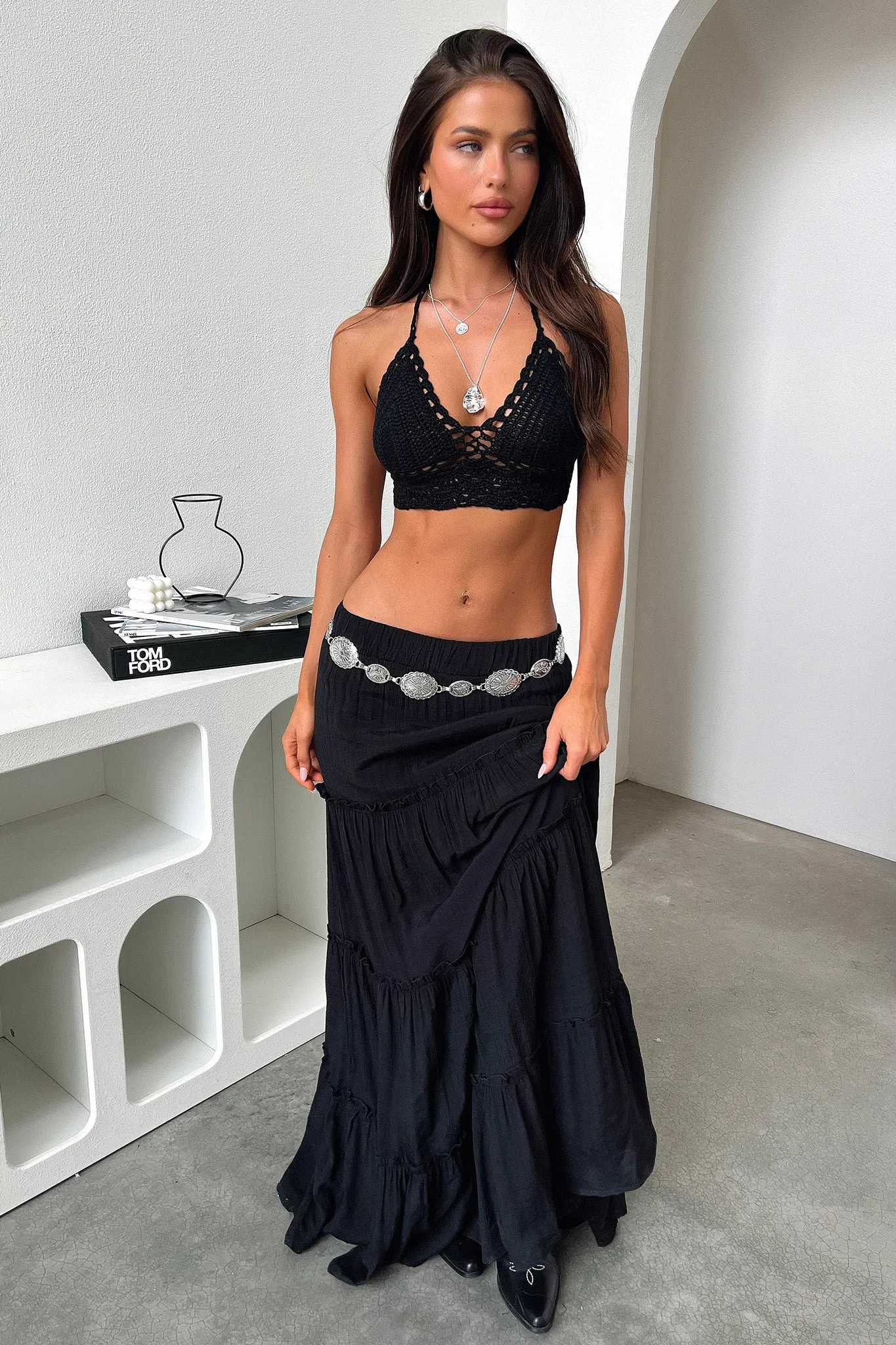 Dunne Maxi Skirt - Black