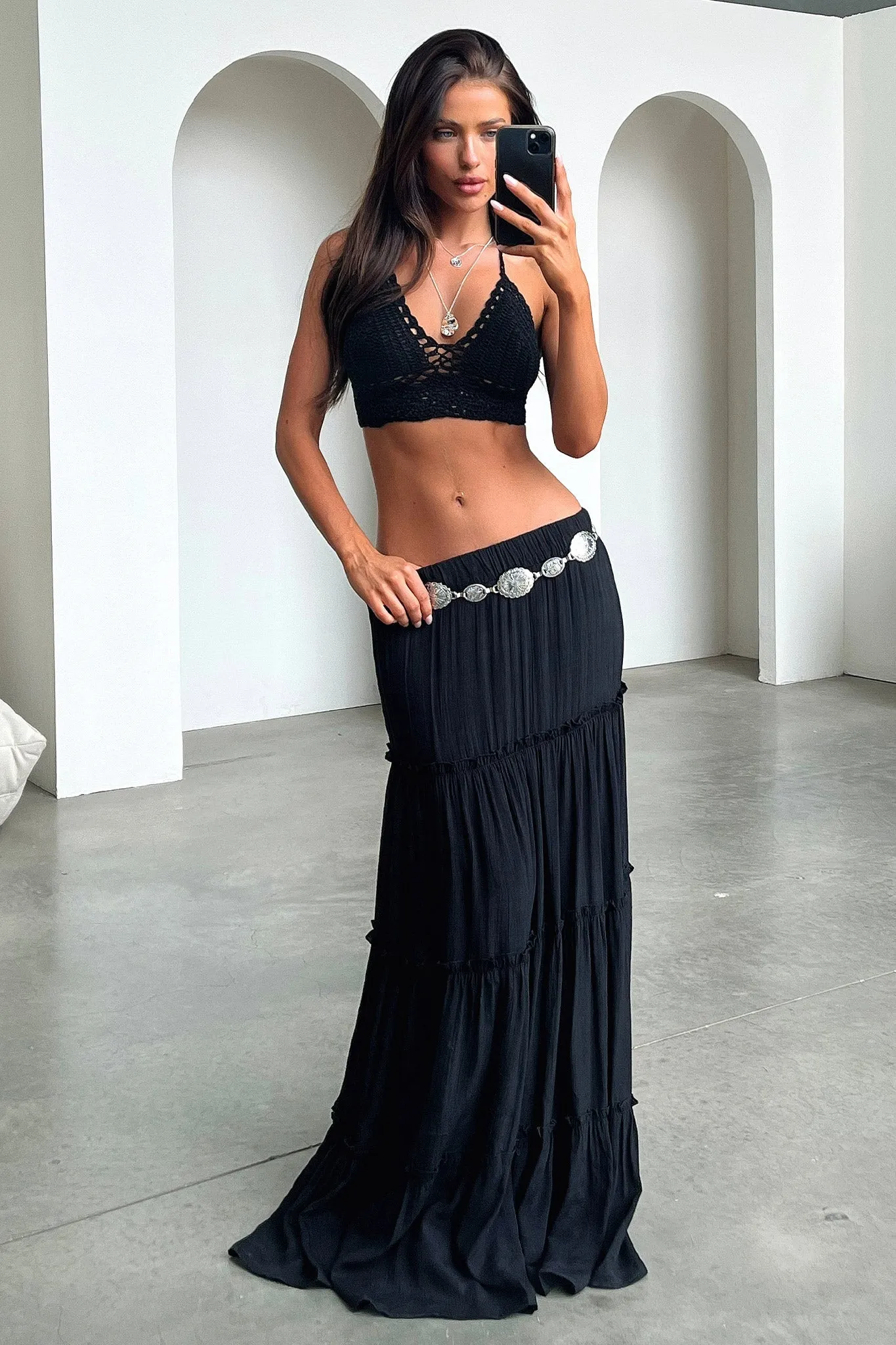 Dunne Maxi Skirt - Black