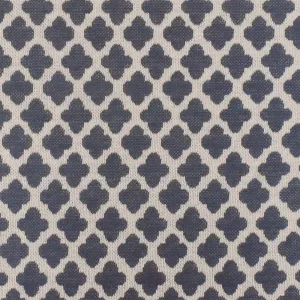 Dusty Blue-Taupe Quatrefoil Poly-Cotton Stretch Double Knit Fabric