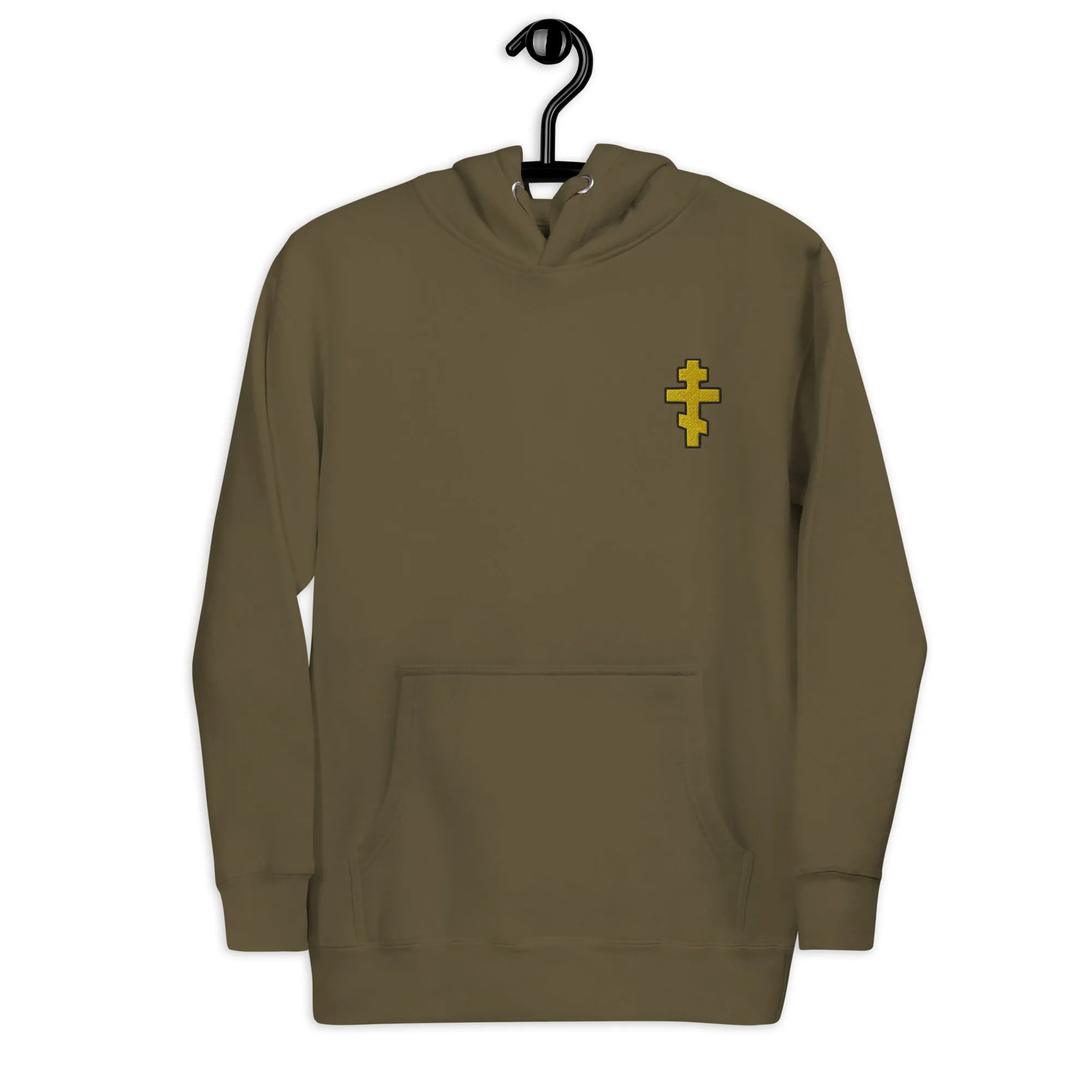 Embroidered Orthodox Cross Hoodie