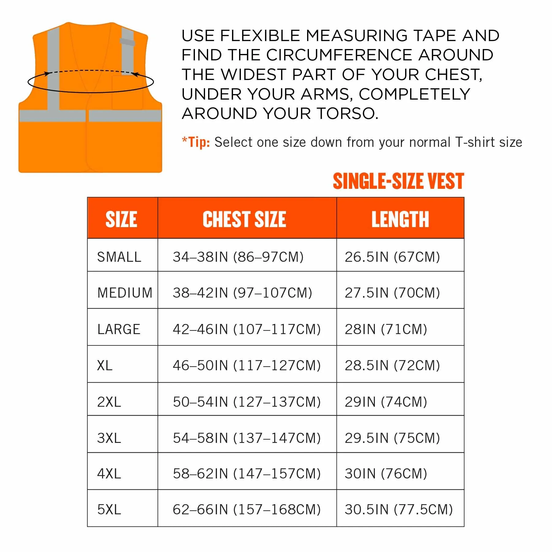 Ergodyne 24534 8210HL-S L Orange Class 2 Economy Mesh Vest - Single Size