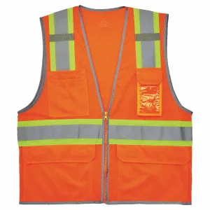 Ergodyne 24575 8246Z-S XL Orange Class 2 Two-Tone Mesh Vest - Single Size