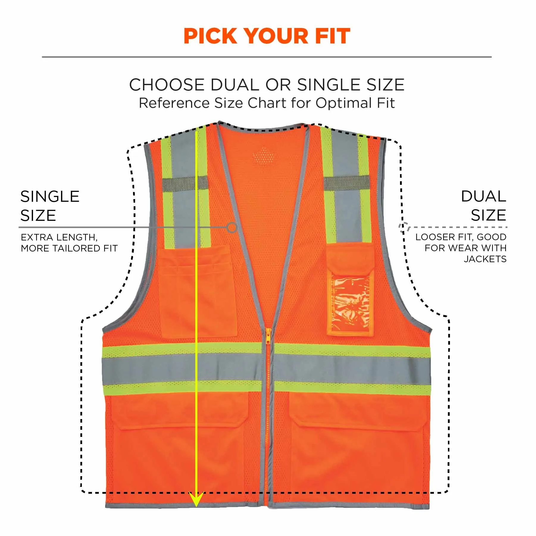 Ergodyne 24579 8246Z-S 5XL Orange Class 2 Two-Tone Mesh Vest - Single Size