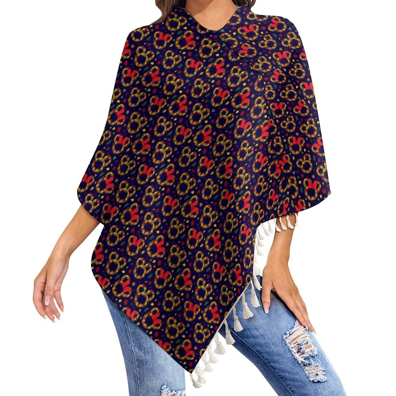 Fall Leaves Tassel Cape