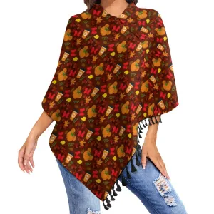 Fall Pumpkins Tassel Cape