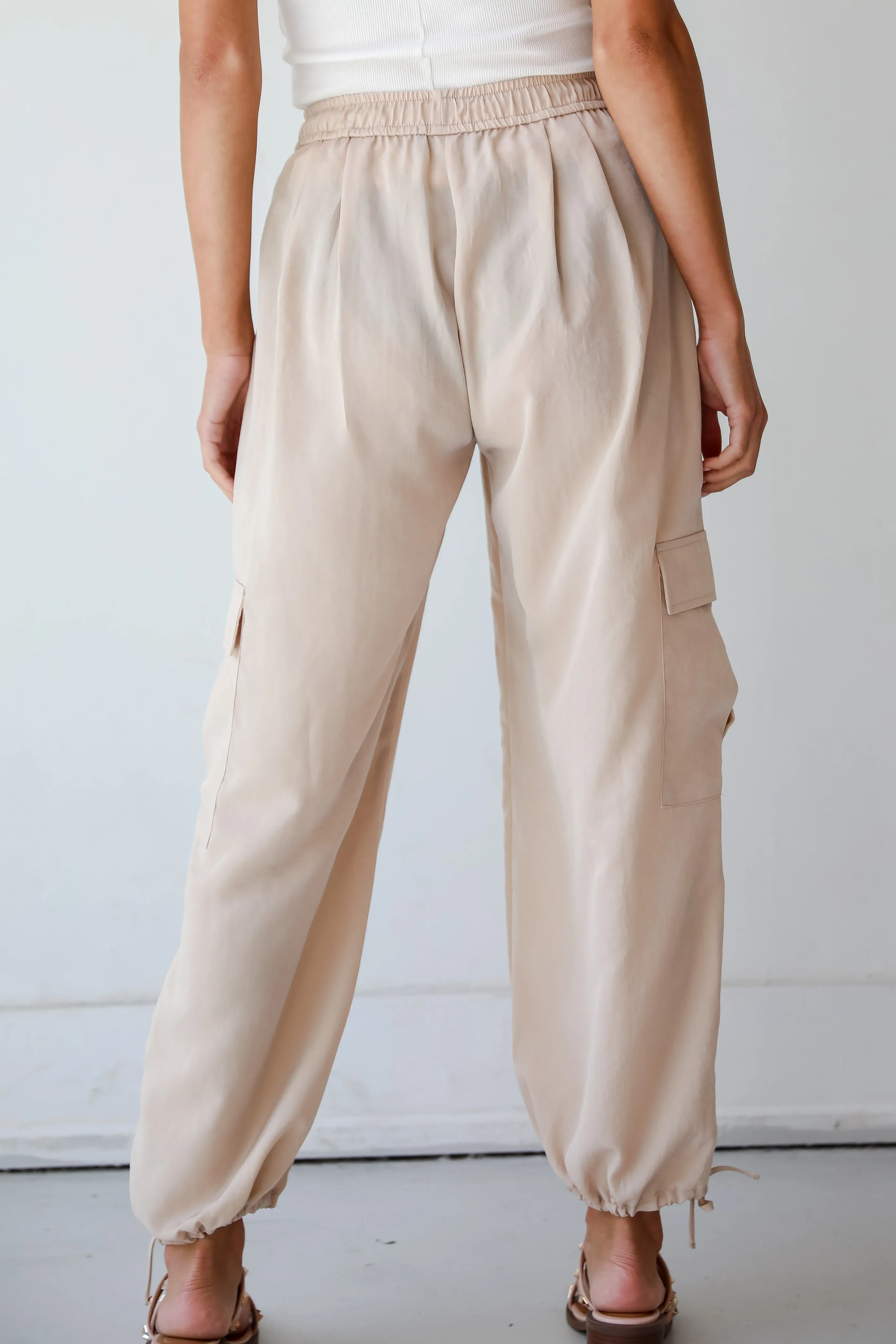 FINAL SALE - Poised Cool Taupe Cargo Pants