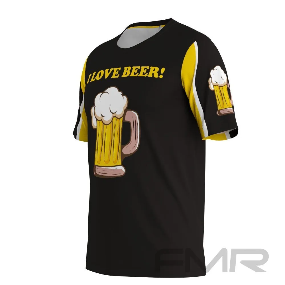 FMR Men's I Love Beer Technical Short Sleeve Running Shirt