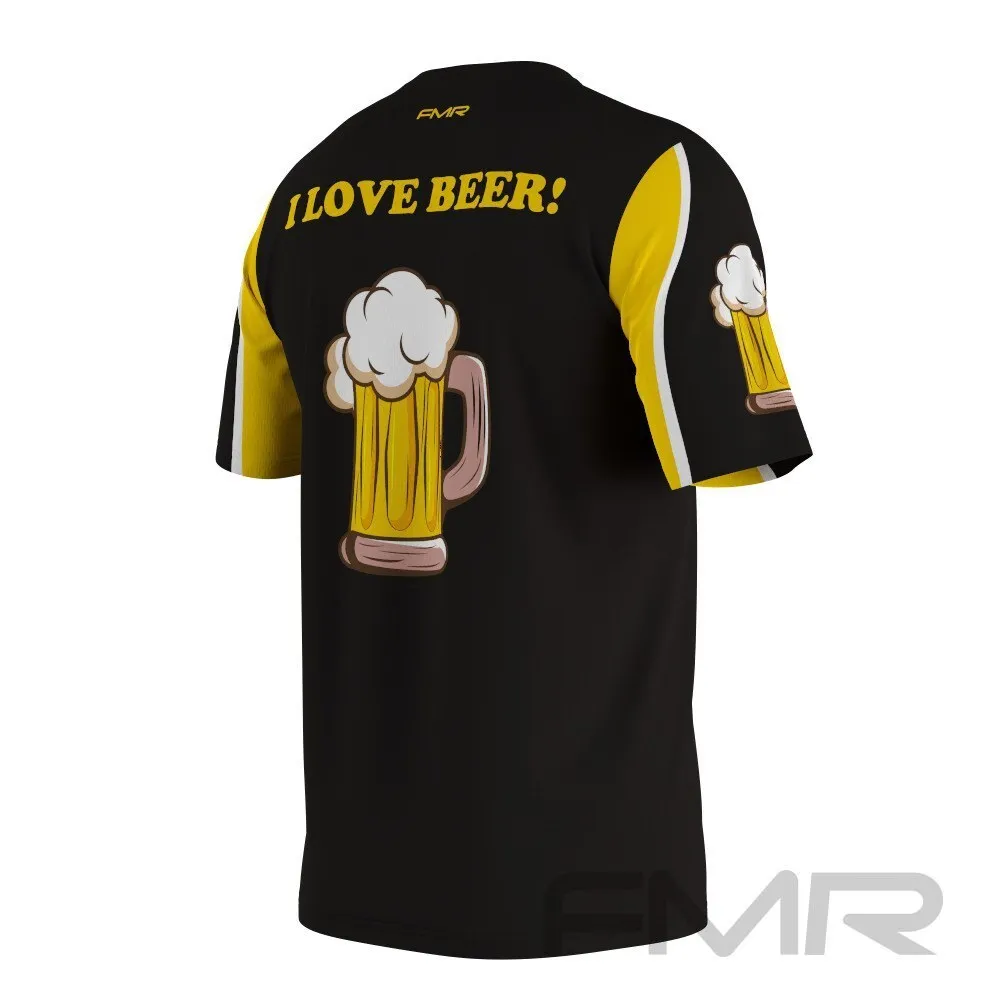 FMR Men's I Love Beer Technical Short Sleeve Running Shirt