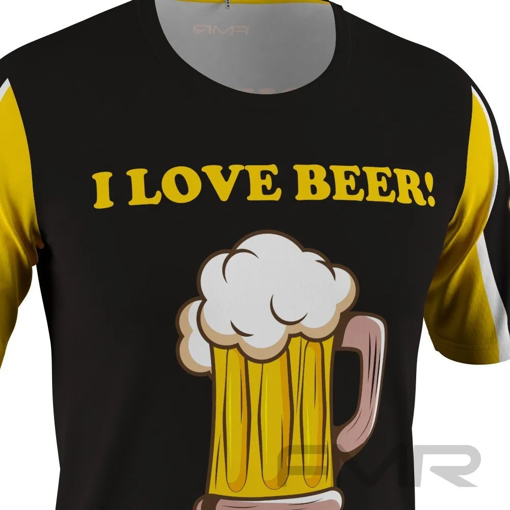 FMR Men's I Love Beer Technical Short Sleeve Running Shirt