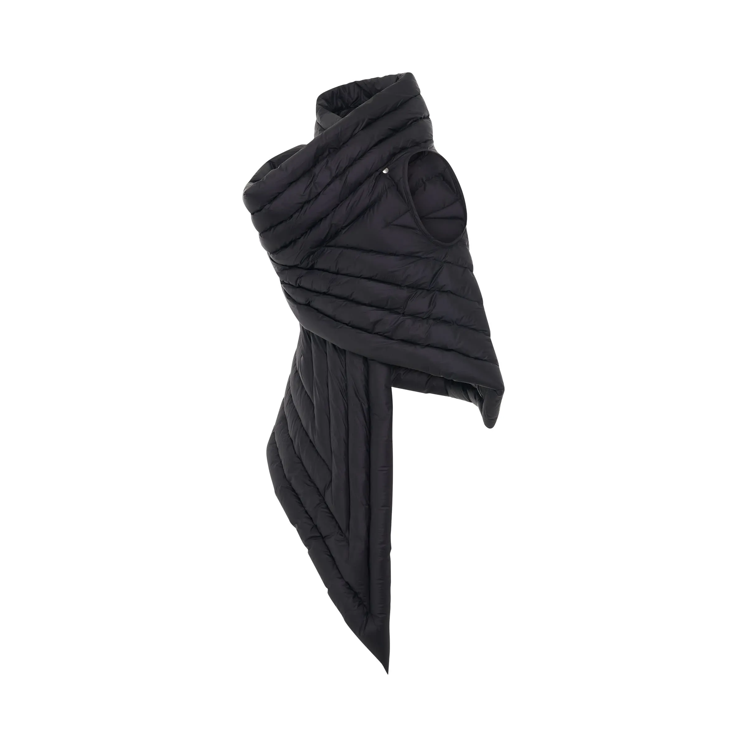 Gleam Scarf Down Vest in Black