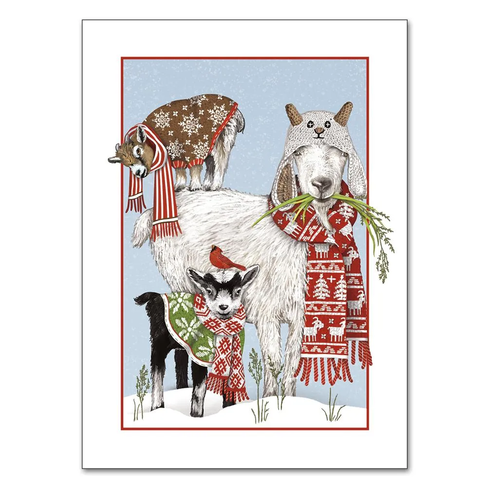 Goats in Coats Christmas Cards