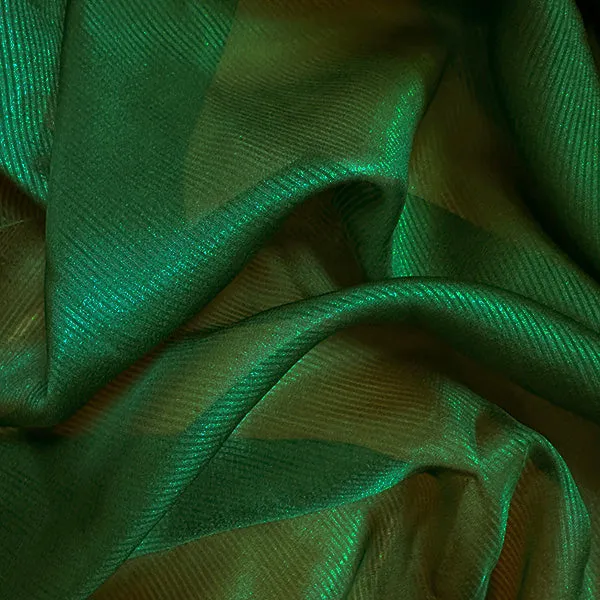 Green Stripe Silk Chiffon Fabric