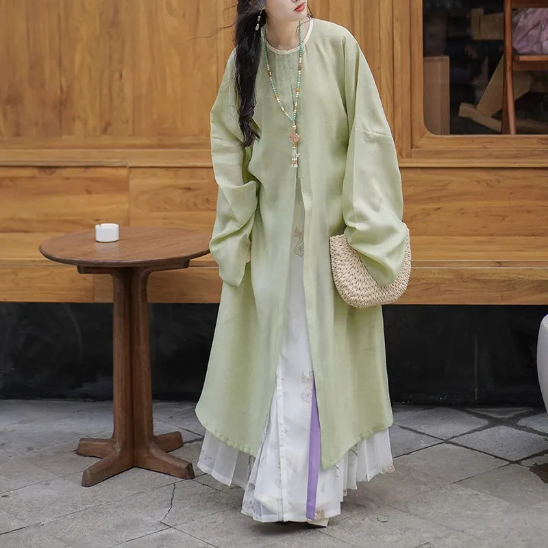 Gu Xiang 故乡 Hometown Late Ming Yuanling Changshan Round Collar Long Shirt