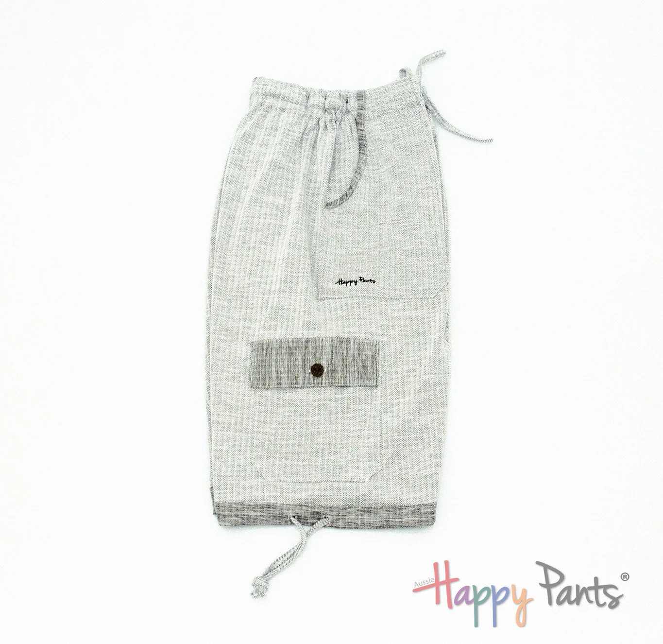 Herringbone White Men Boardshorts