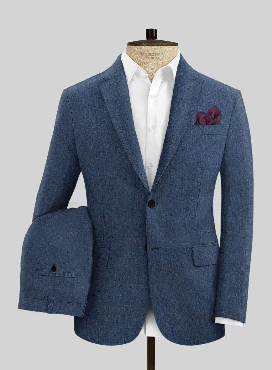 Italian Prato Indigo Blue Linen Suit