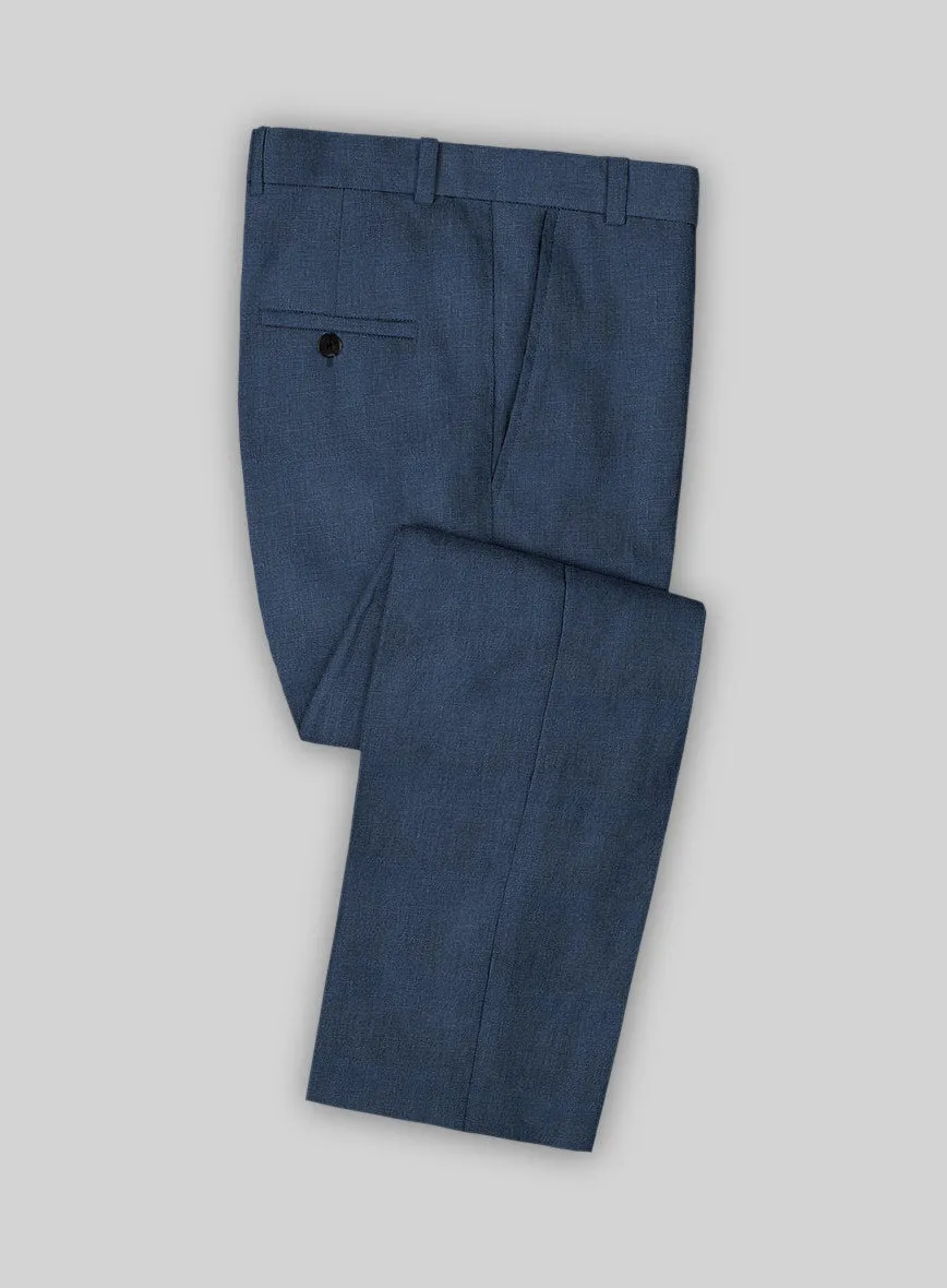 Italian Prato Indigo Blue Linen Suit