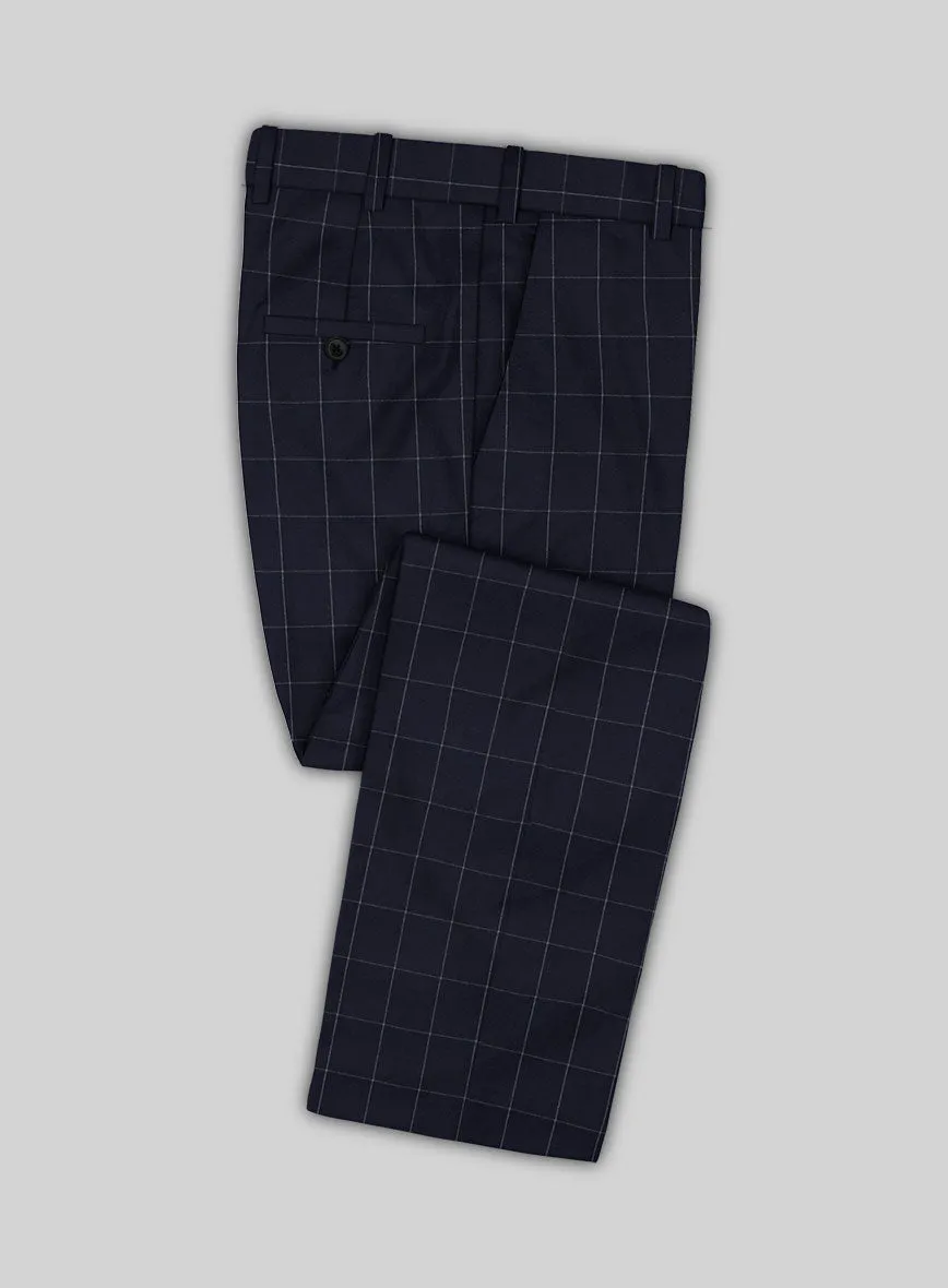 Italian Zergi Blue Windowpane Flannel Suit