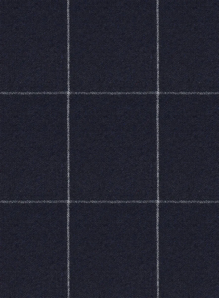 Italian Zergi Blue Windowpane Flannel Suit