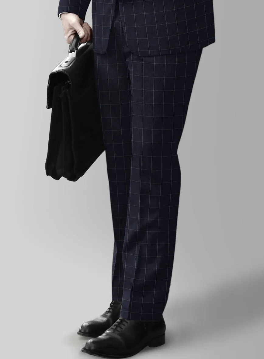 Italian Zergi Blue Windowpane Flannel Suit