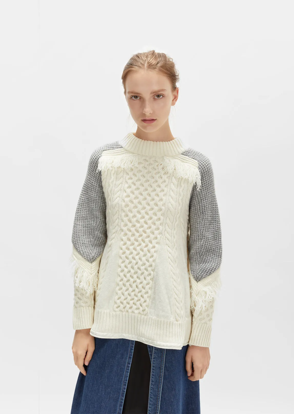 Knit Bi-Color Pullover