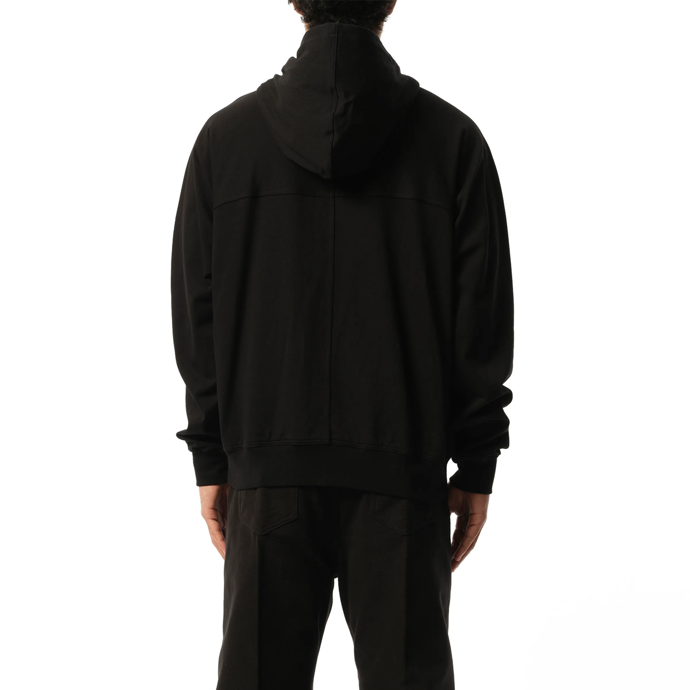 Knit Windbreaker Hoodie in Black