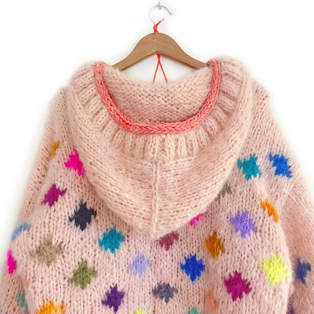 Knitting kit – MYPZ Chunky Mohair Pullover Dots with hoodie No9 (ENG-NL)