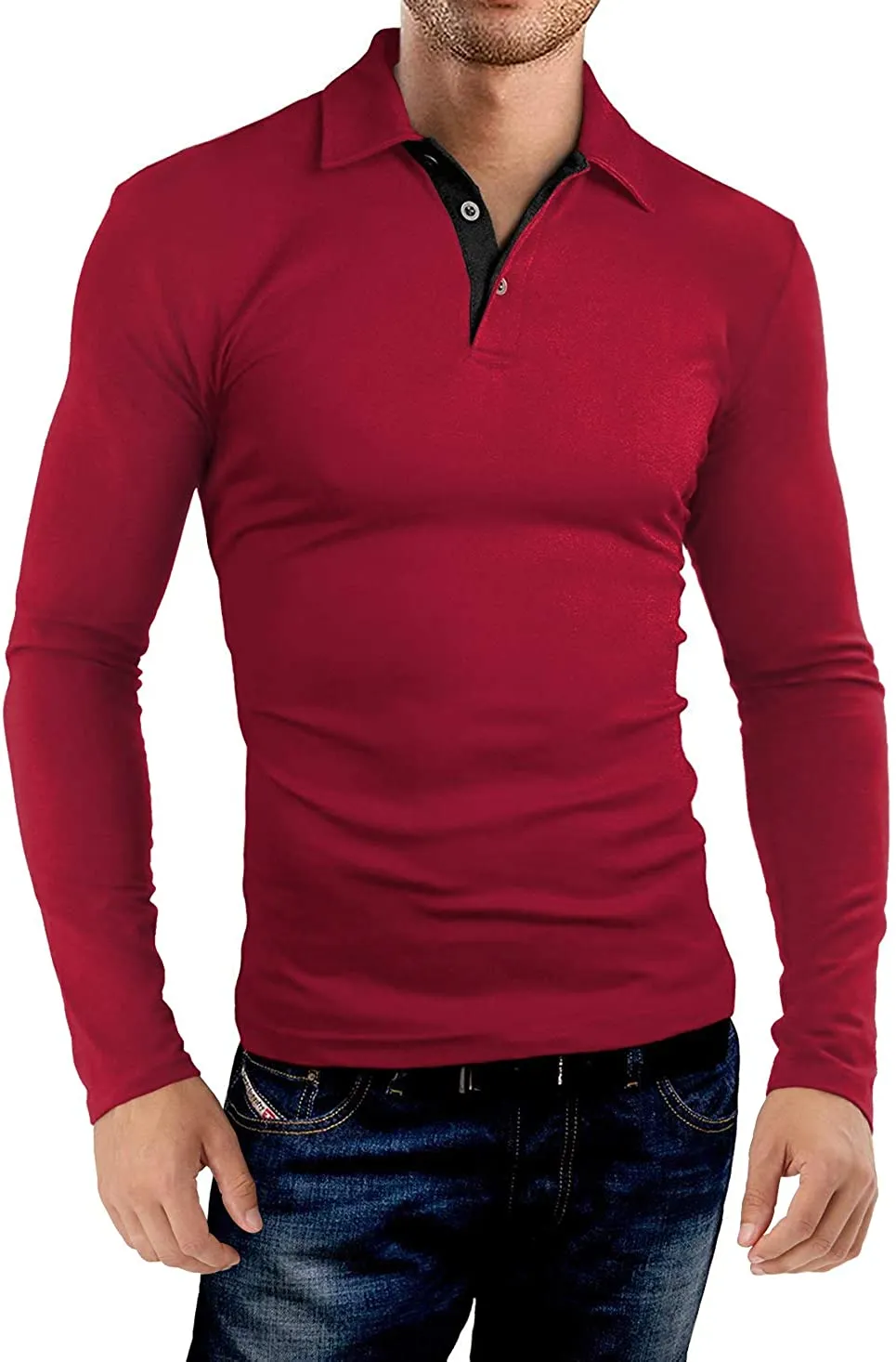 KUYIGO Men's Short & Long Sleeve Polo Shirts Casual Slim Fit Basic Designed Cotton Shirts