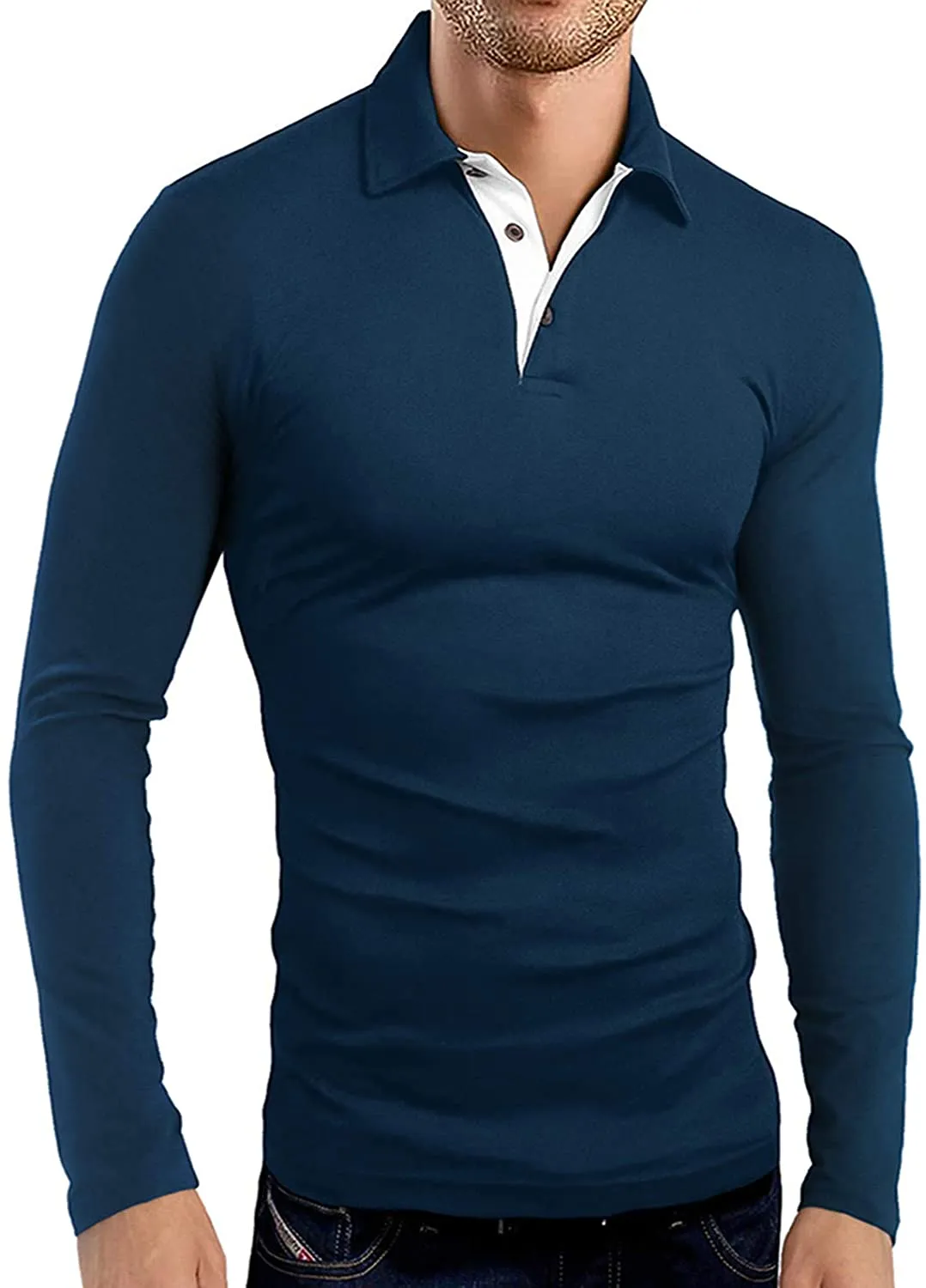 KUYIGO Men's Short & Long Sleeve Polo Shirts Casual Slim Fit Basic Designed Cotton Shirts