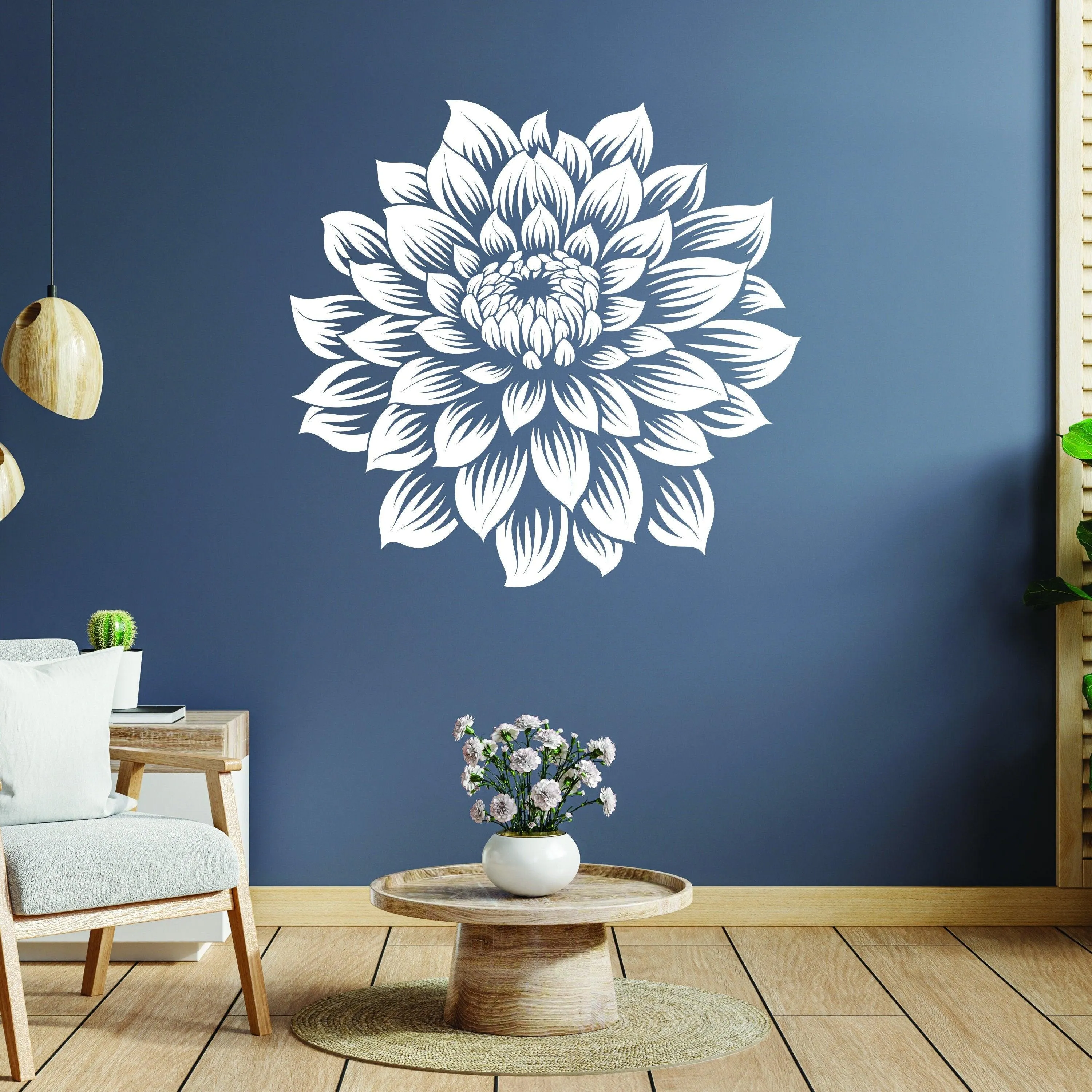 Large Vinyl Flower Wall Decal - Elegant Floral Wall Sticker - Home Decor Accent