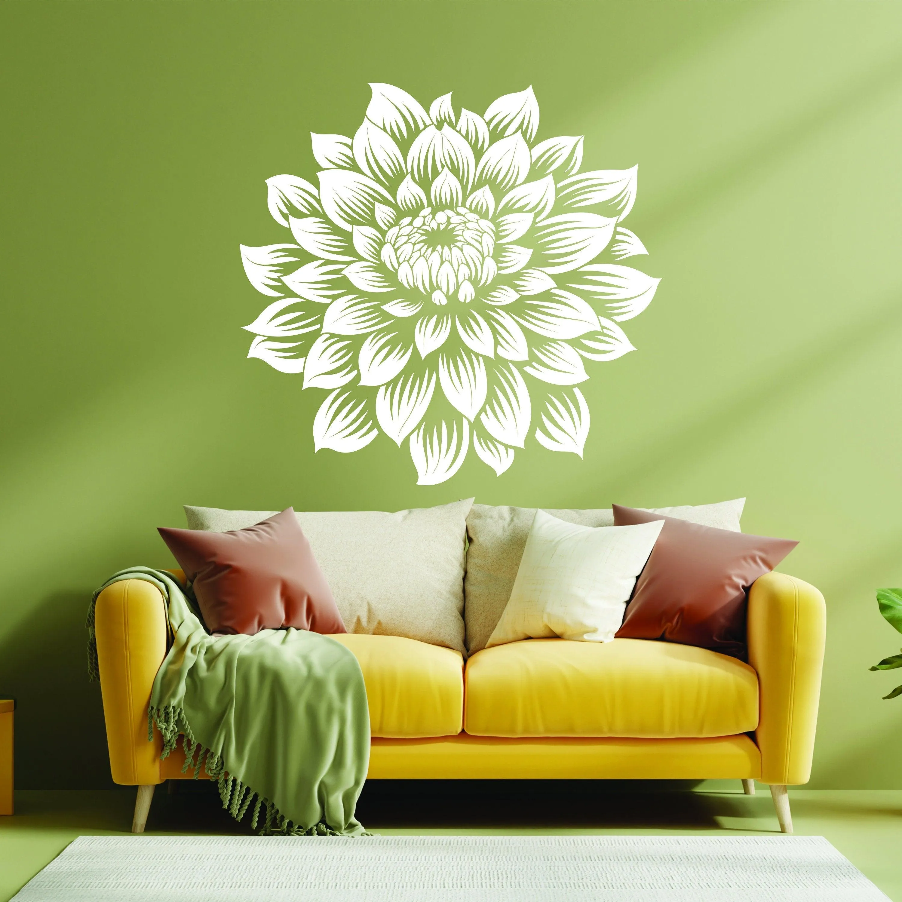 Large Vinyl Flower Wall Decal - Elegant Floral Wall Sticker - Home Decor Accent