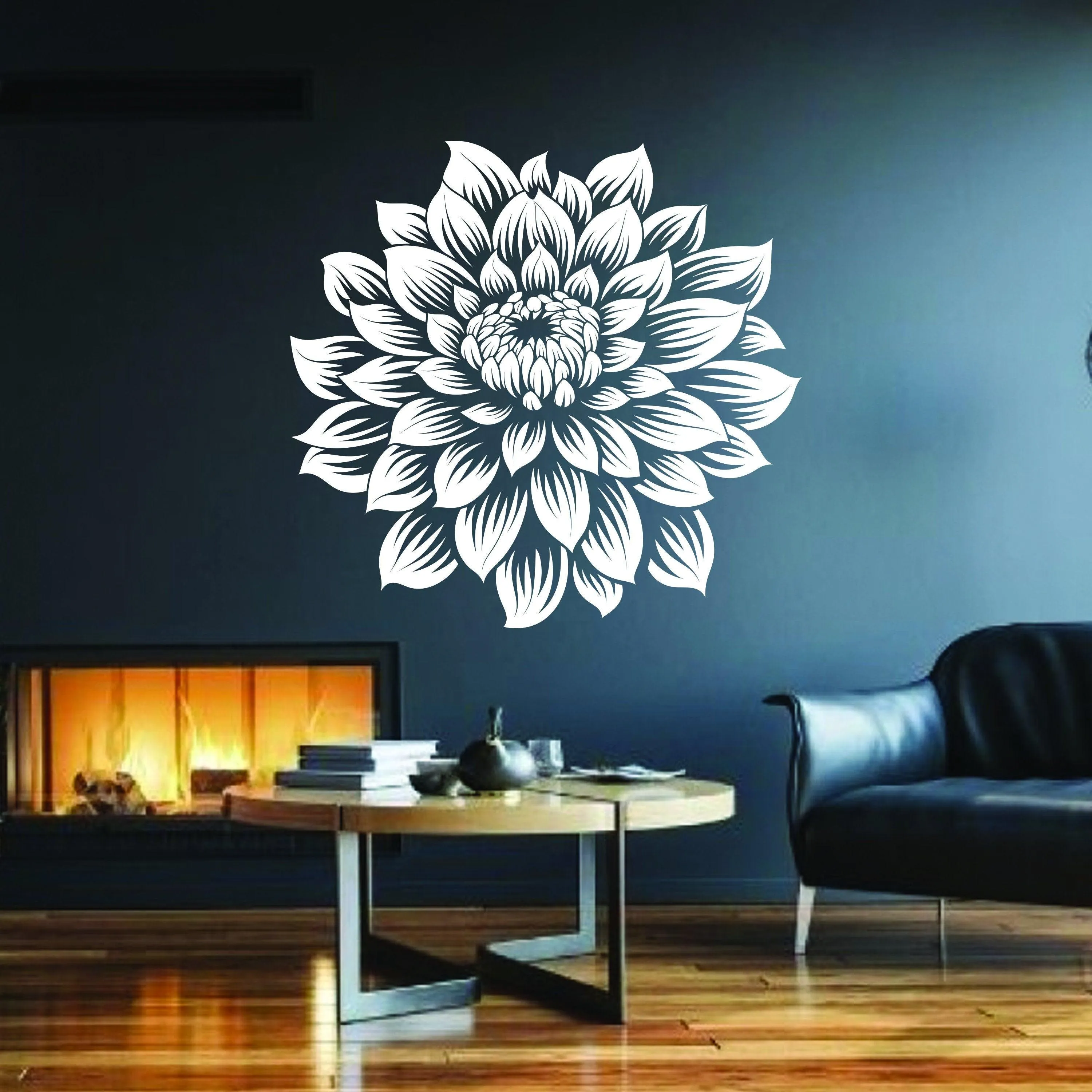 Large Vinyl Flower Wall Decal - Elegant Floral Wall Sticker - Home Decor Accent