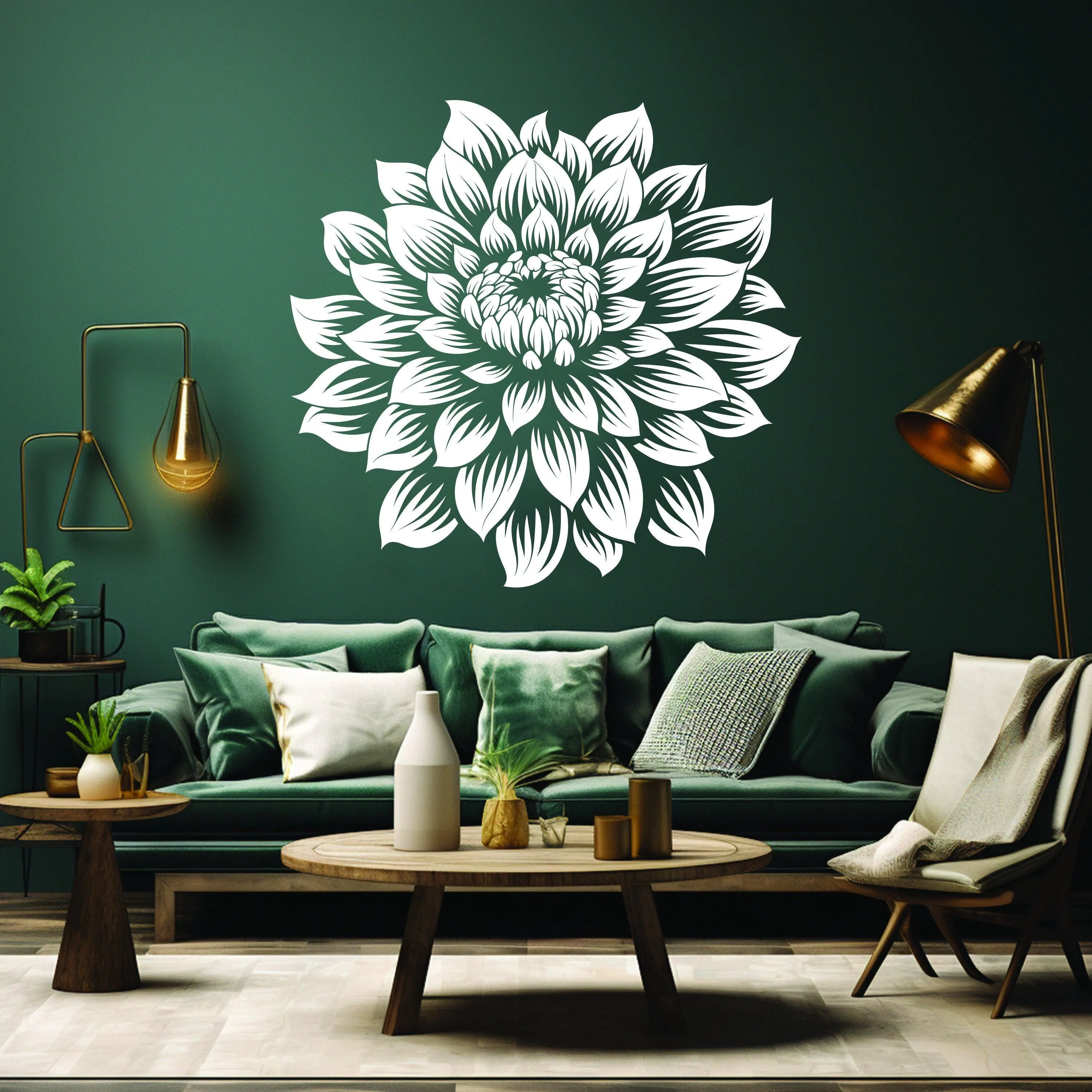 Large Vinyl Flower Wall Decal - Elegant Floral Wall Sticker - Home Decor Accent