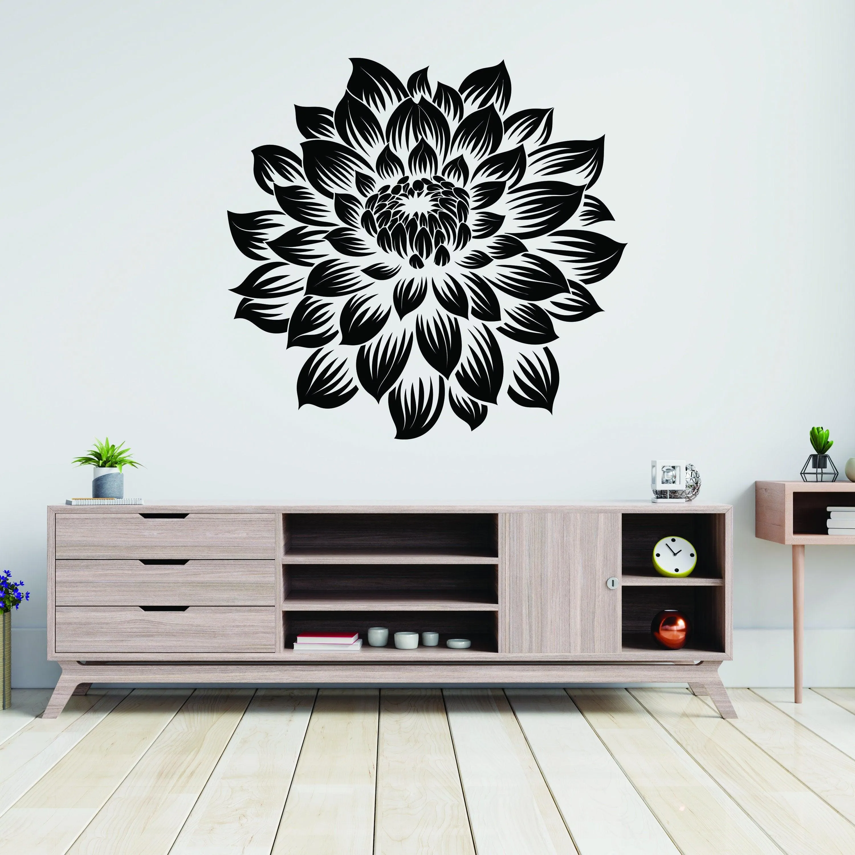 Large Vinyl Flower Wall Decal - Elegant Floral Wall Sticker - Home Decor Accent